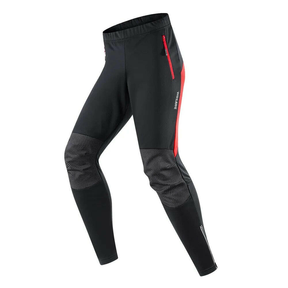 WOSAWE Cycling Pants Men Winter Fleece Warm Pant Outdoor Casual Pants Long Bicycle Fishing Fitness Pants Reflective Trousers-WAYBIKER