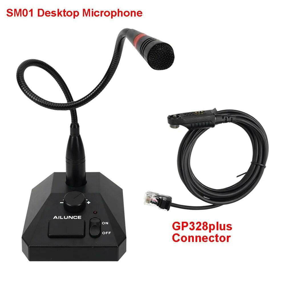 Retevis Aliunce SM01 Desktop Microphone For Walkie Talkie RT622 RT3S HD1 RA685 RT95 Two-Way Radio Handheld Mic 2pin / GP328plus-WAYBIKER