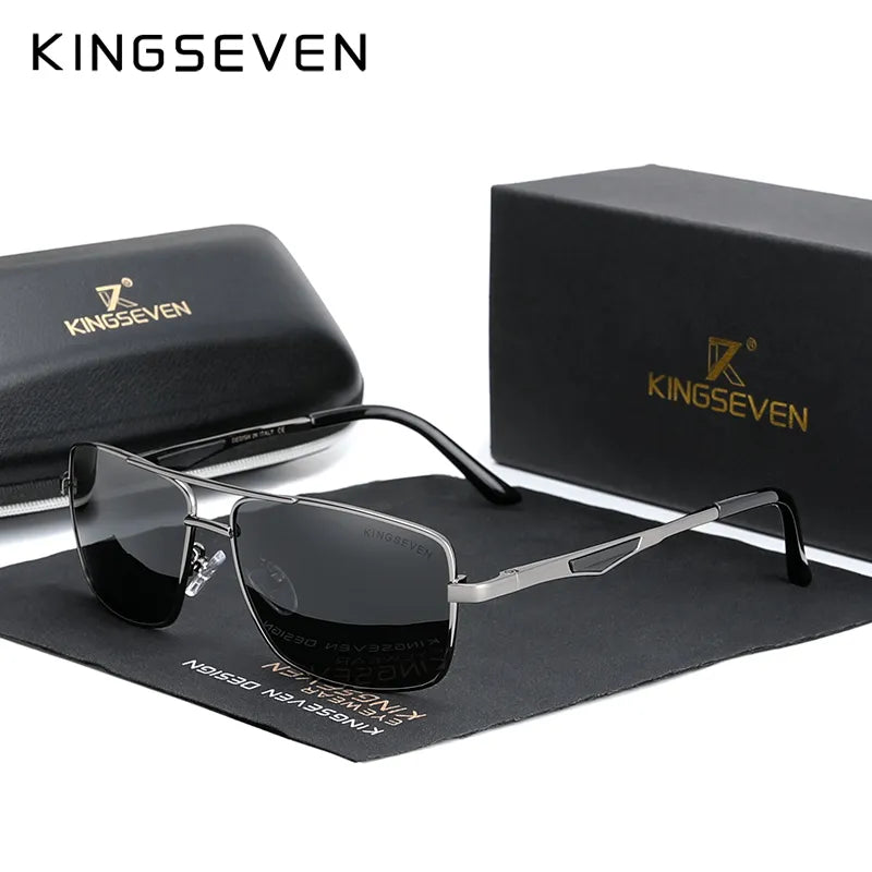 KINGSEVEN Brand Classic Square Polarized Sunglasses Men's Driving Male Sun Glasses Eyewear UV Blocking-WAYBIKER