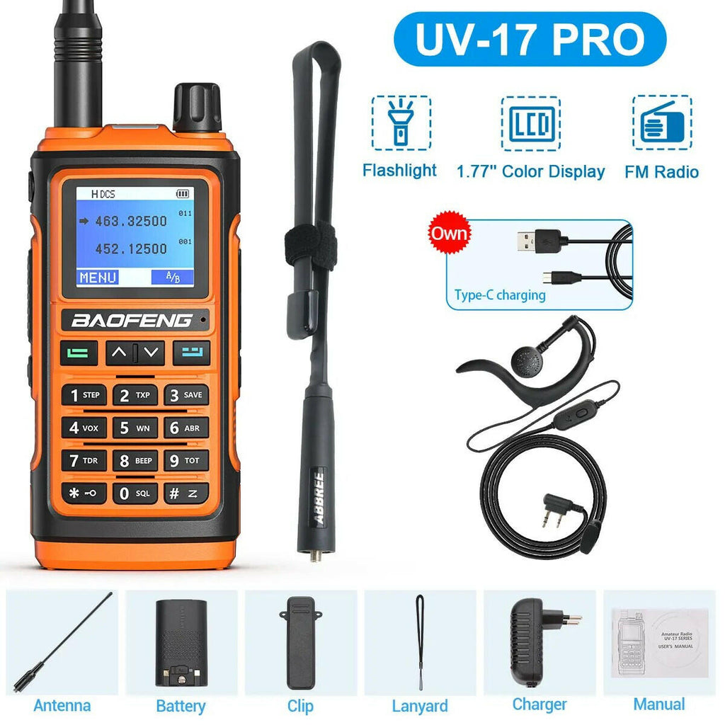 BaoFeng UV-17 Pro V2 Walkie Talkie Wireless Copy Frequency 16 KM Long Range Waterproof Poweful Two Way Radio UV-5R S22 Ham Radio-WAYBIKER