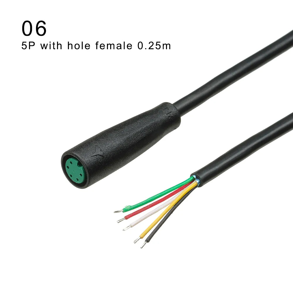 9mm Base Connector 2 3 4 5 6Pin Cable Waterproof Connector For Ebike Bafang Display Pin Optional Cable Ebike Accessories