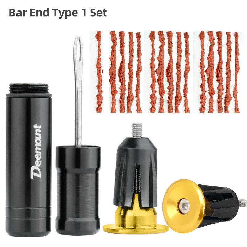 Bicycle Tubeless Tyre Repair Tool Set Bar End Hidden Glue Free Bike Tyre Drill Puncture Repair Tool-WAYBIKER