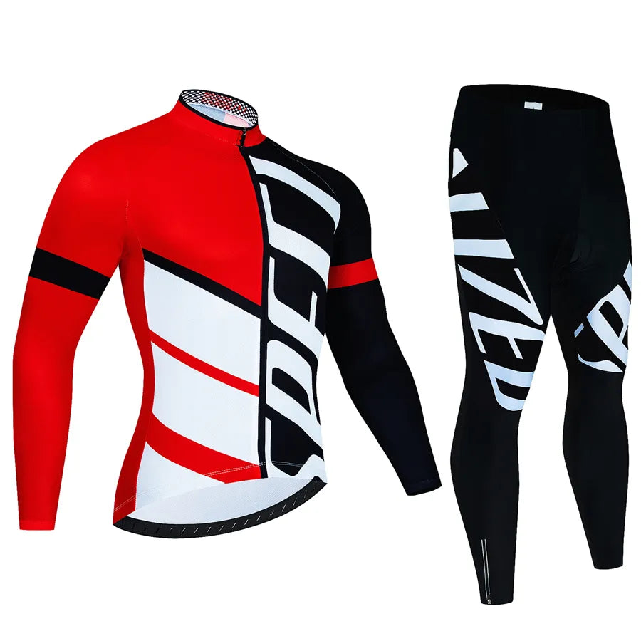 Team Thin Long Sleeve Cycling Jersey Set Ropa Ciclismo Men Bicycle Clothing Suit Jerseys Road Bike Uniform-WAYBIKER