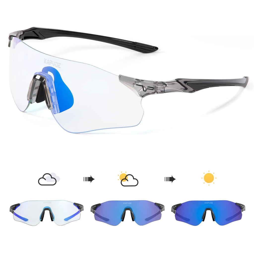 Kapvoe New Outdoor Running Eyewear Men Women Photochromic Cycling Glasses Mountain Bike Riding Goggles Bicycle Hiking Sunglasses