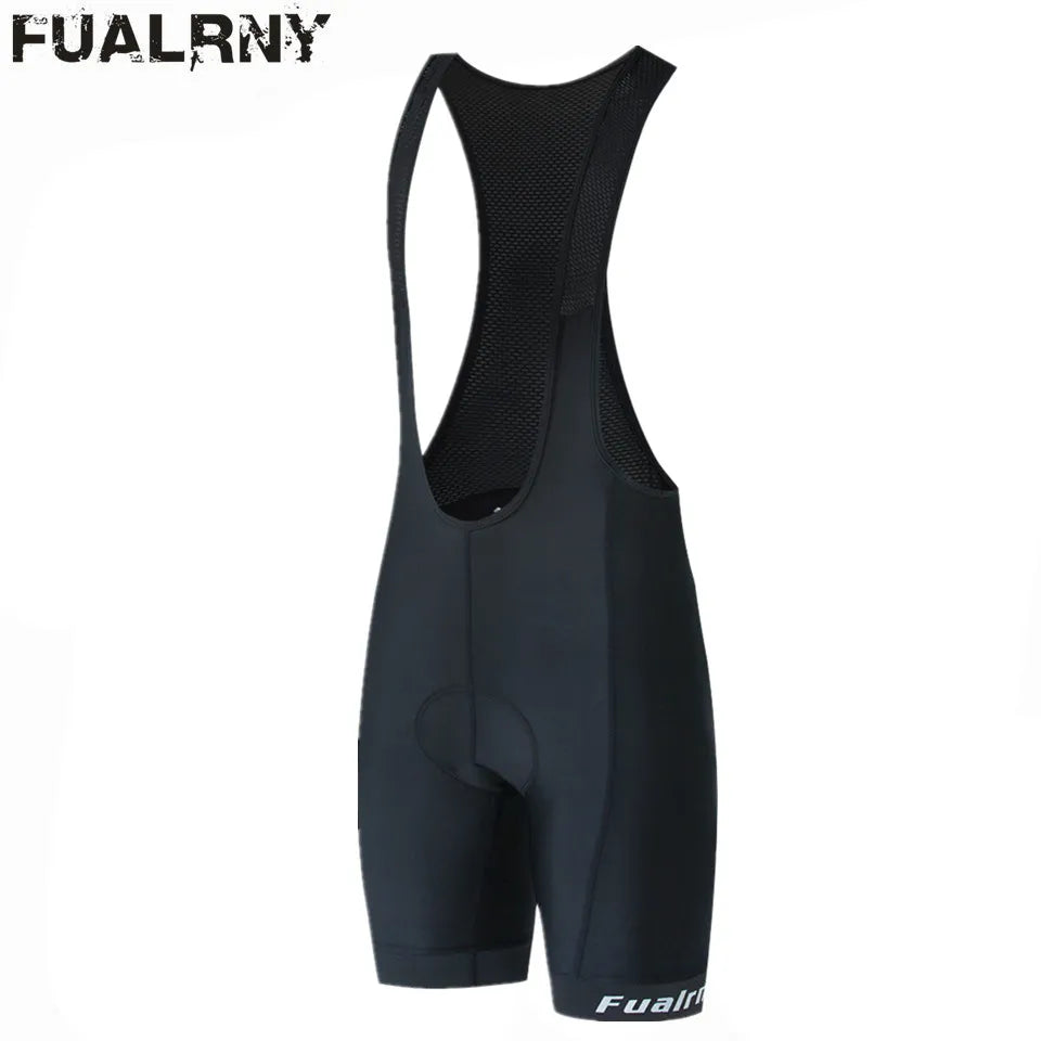 FUALRNY Team Men Cycling Bib Shorts Black Pad Mountain Bike Shorts High End Outdoor Breathable Bike Cycling Shorts Bicycle wear