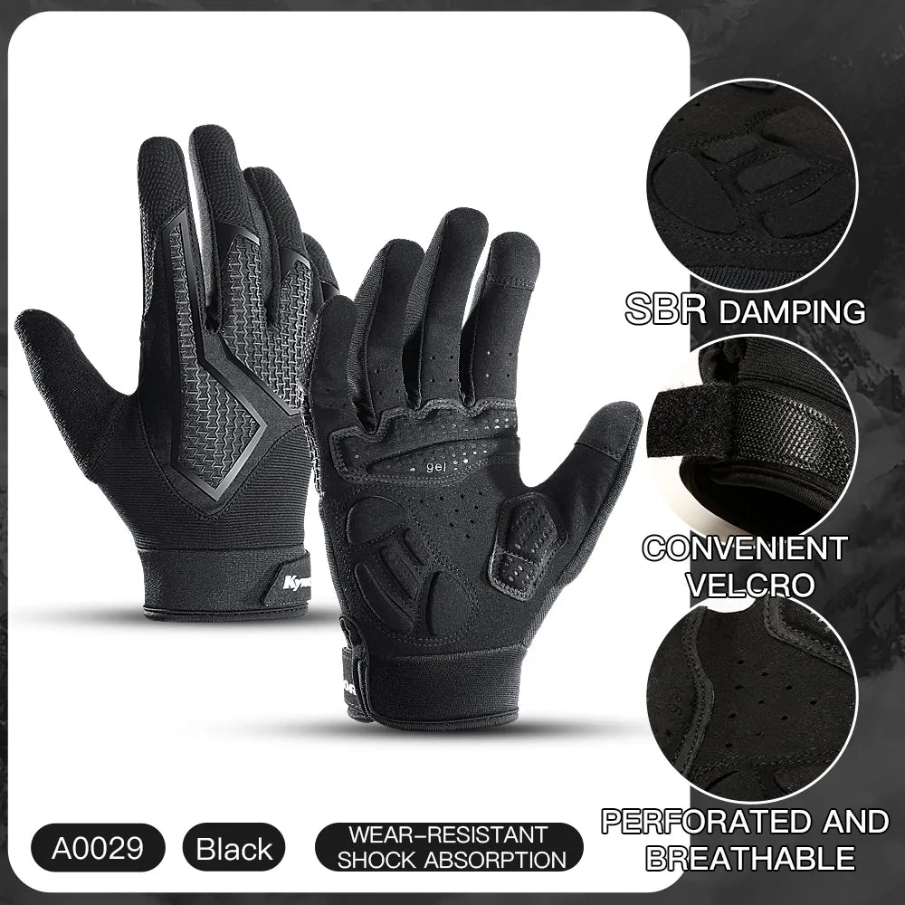 Spring Autumn MTB Cycling Gloves Breathable Non-Slip Shock-Absorbing Touch Screen Black Tactical Gloves Motorcycle Gloves Men-WAYBIKER