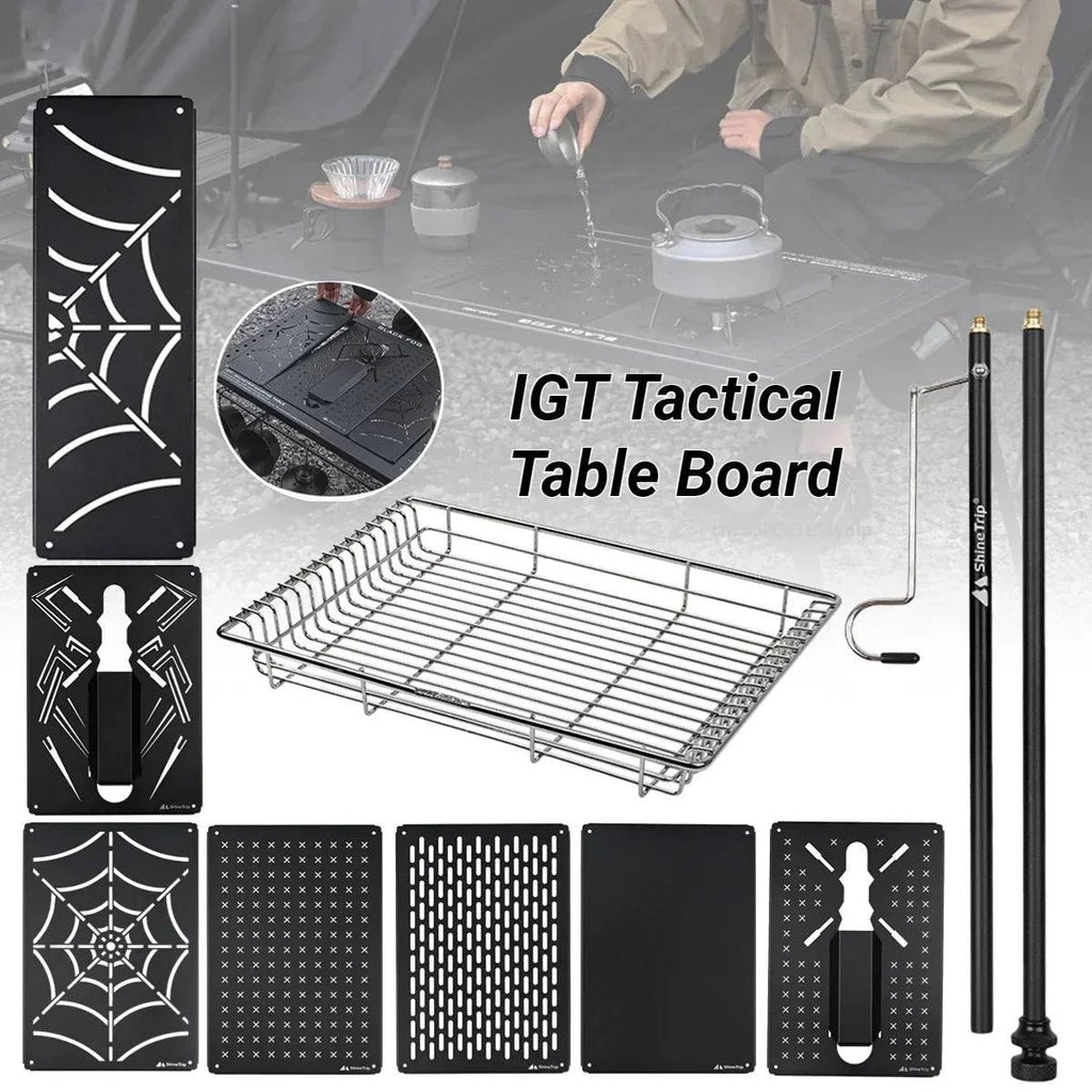 Shinetrip IGT Mobile Table Board Portable Table Unit Board Stainless Steel Removable for Hiking Fishing Picnic Camping Equipment-WAYBIKER