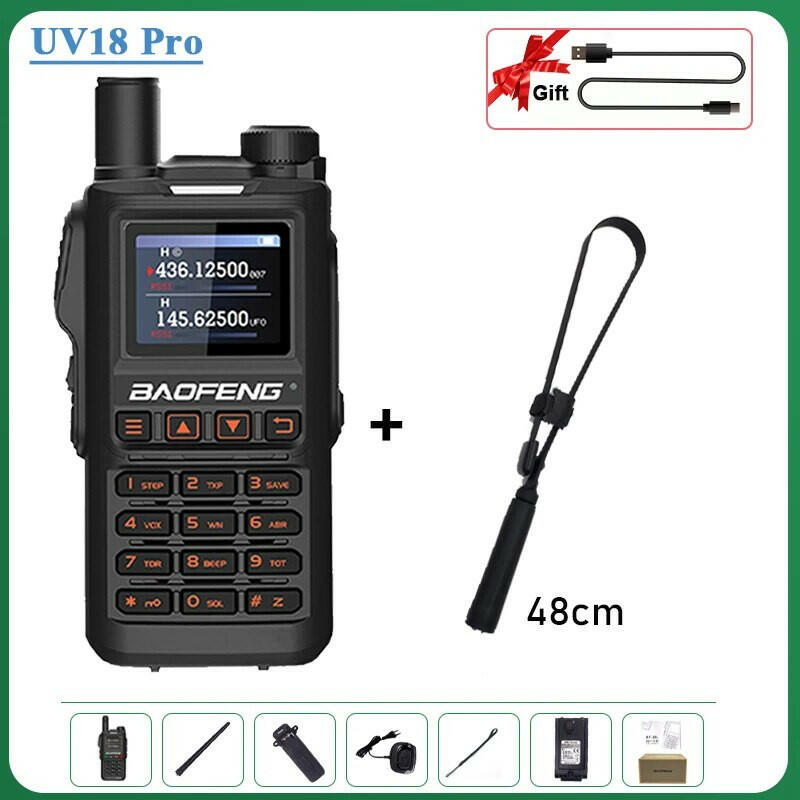 Baofeng UV18 Pro Orange Walkie Talkie 999 Channels 4 Bands UV18i UVi Two Way Radio UV18H L UV-G28 Handheld Transceiver Powerful-WAYBIKER