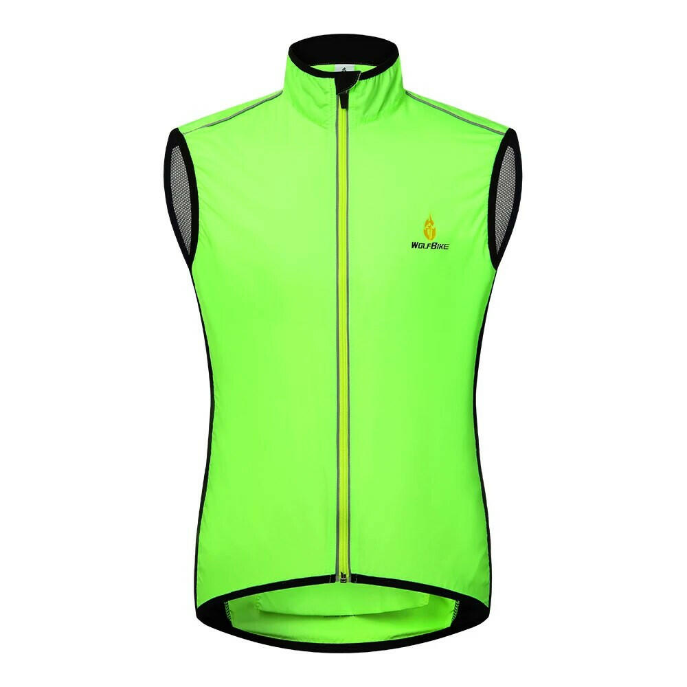 WOSAWE Men's Cycling Vest Wind Jacket Sleeveless Bicycle Gilet Black Lightweight Outdoor Windproof MTB Sports Wind Vest Mesh-WAYBIKER