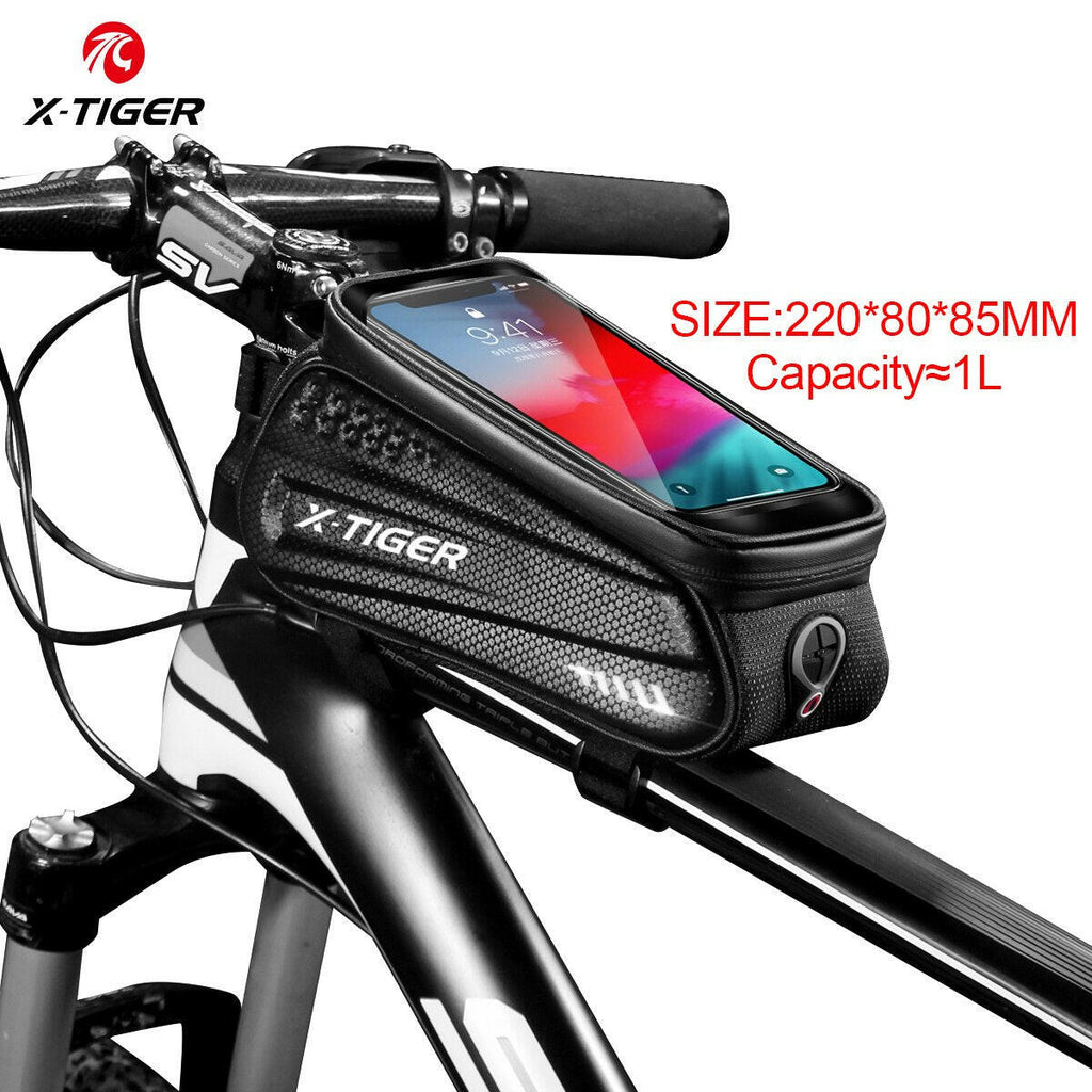 X-TIGER Bicycle Bag Waterproof Touch Screen Cycling Bag Top Front Tube Frame MTB Road Bike Bag 6.5 Phone Case Bike Accessories