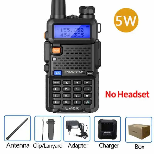 Baofeng UV-5R 8W True High Power 8/5W Powerful Walkie Talkie Long Range 16km Dual Band Two Way Radio CB Portable UV5R Hunting-WAYBIKER