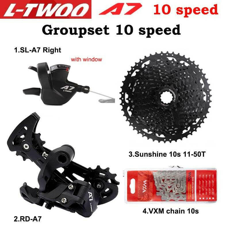 LTWOO A7 1X10S Groupset 10 speed shift lever derailleur SUNSHINE cassette 42T 46T 50T VXM Chains-WAYBIKER