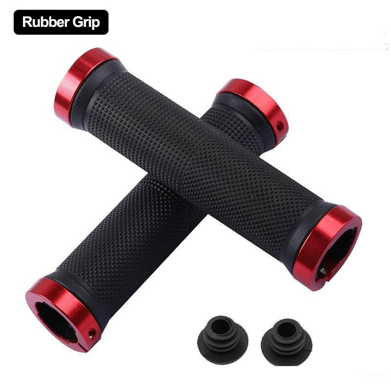 Bicycle Rubber Grips MTB Alloy Lock Bilateral Lock Handlebar Grips Anti Slip Cycling Handlebar Sleeve BMX Bicycle Accessories-WAYBIKER