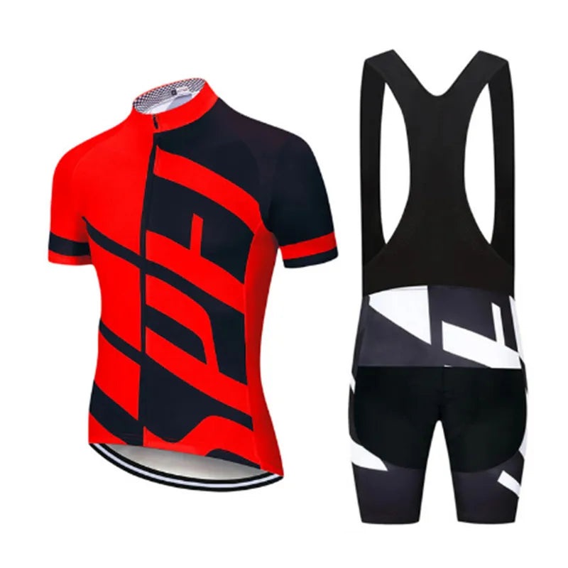 NEW Team 2024 Men Summer Short Sleeve Cycling Jersey Set MTB Maillot Ropa Ciclismo Bicycle Wear Breathable Cycling Clothing-WAYBIKER