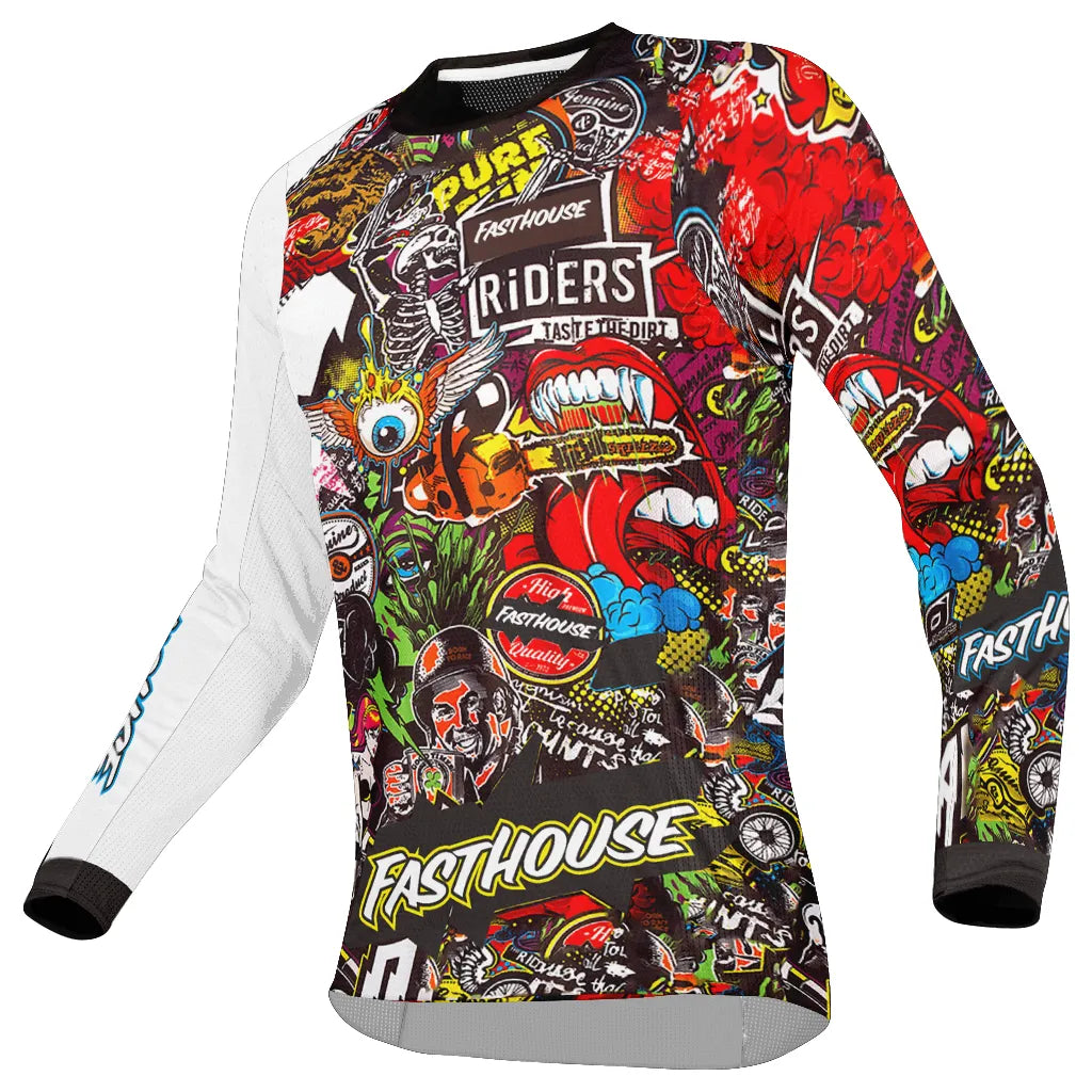 FASTHOUSE MTB Cycling Sleeve Cycling Jersey Downhill Shirt Camiseta Motocross T-shirt Mx Mountain Bike Clothing Mtb jersey-WAYBIKER