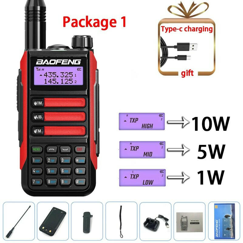 2023 Baofeng UV-16 PRO V2 Professional 10W Upgraded Of UV-5R UV-10R Walkie Talkie IP68 Waterproof Long Range Dual Band Ham Radio-WAYBIKER