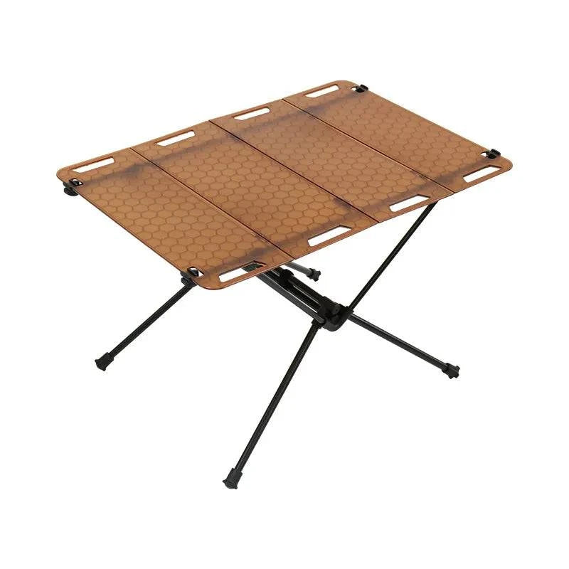 Outdoor Portable Folding Aluminum Alloy Table, Camping Barbecue Tactical Table, Translucent Folding Storage Table-WAYBIKER