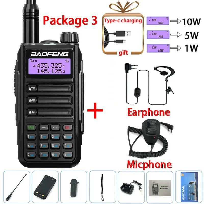 2023 Baofeng UV-16 PRO V2 Professional 10W Upgraded Of UV-5R UV-10R Walkie Talkie IP68 Waterproof Long Range Dual Band Ham Radio-WAYBIKER