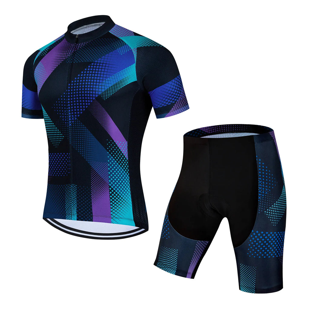 2024 Cycling Jersey Set Quick-Dry Bicycle Cycling Set with 20D Gel Pad Summer Anti-UV Men Pro Short-Sleeves Bicycle Clothing-WAYBIKER