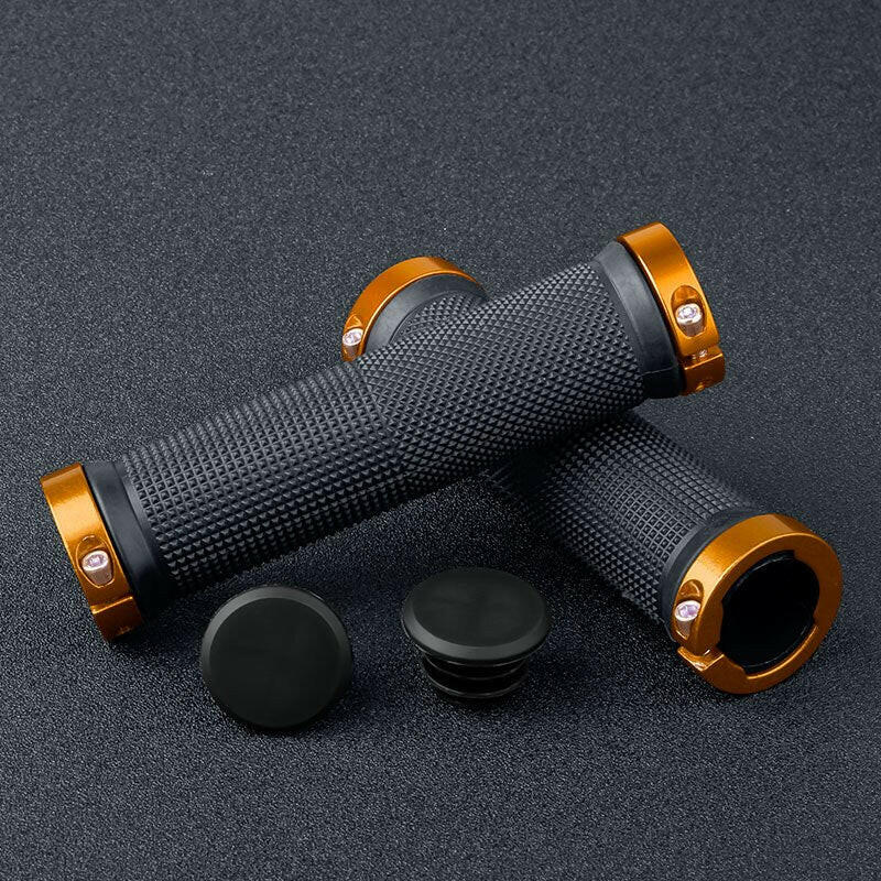 X-TIGER Bicycle Grip Handlebar End Cap Aluminium Alloy Lock Mountain Handle Bar Grips Anti-Skid Rubber Bicycle Skid-Proof Grips