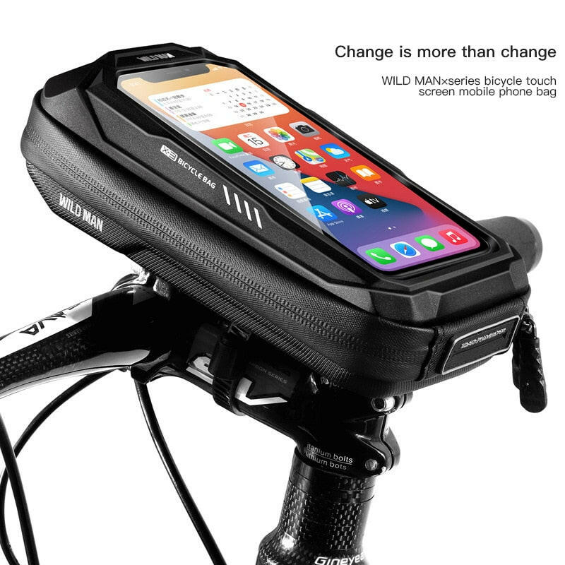 New Bike Phone Holder Bag Case Waterproof Cycling Bike Mount 6.9in Mobile Phone Stand Bag Handlebar MTB Bicycle Accessories