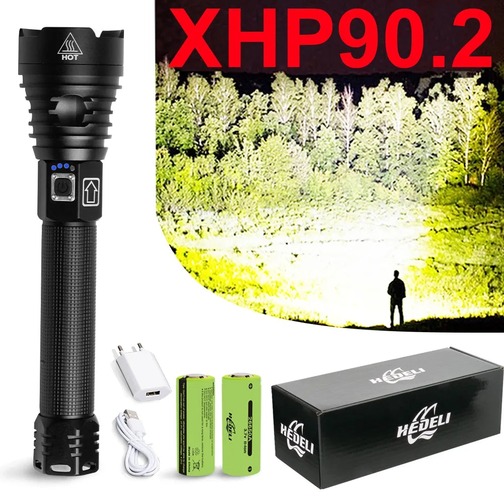 Paweinuo XHP90.2 Most Powerful LED Flashlight 18650 OR 26650 USB LED Torch XHP50 XHP70 Lantern 18650 Hunting Lamp Hand Light-WAYBIKER