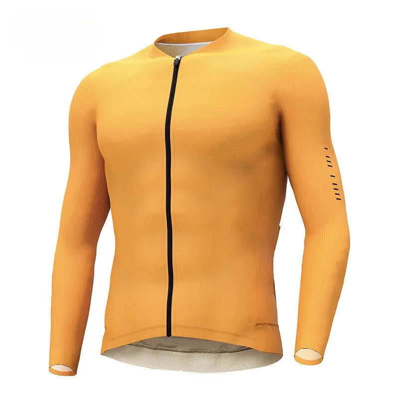 Summer Cycling Long-sleeved Breathable Cycling Clothing Top Men's Thin Long-sleeved Cycling Jersey-WAYBIKER