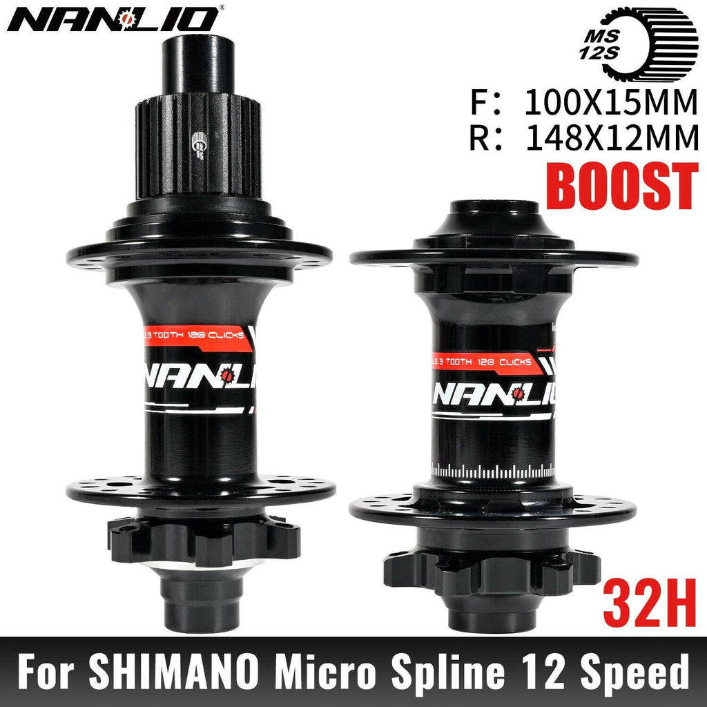 NanLio XM820 Boost Bicycle Hub Front 110x15MM Rear 12x148MM THRU TA 28H 32 Holes HG XD MS 8s 9s 10s 11s 12 Speed E-Bike Part-WAYBIKER