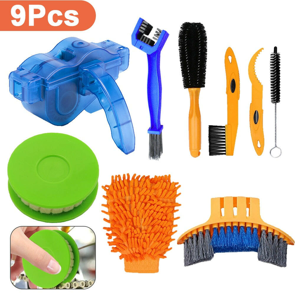 Chain Cleaner Cleaning Bicycle Chain Brush Wash Tool Set MTB Road Bike Protection Oil Chain Gear Grunge Brush for Mountain Bike-WAYBIKER