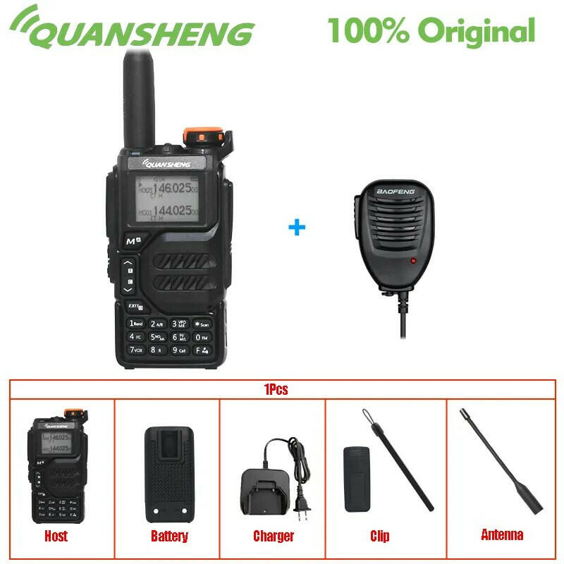 Quansheng Walkie Talkie UV-K5 Long Range Air Dual-Band 2-Way Radio 5W High Power 1600mAh Portable 200 Channel Free TPYE-C Cable-WAYBIKER