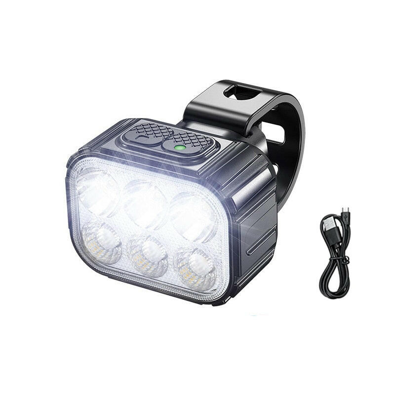 Bicycle LED Light USB Rechargeable Mountain Bike Front Headlight Waterproof Outdoor Cycling Safety Warning Light Bike Parts-WAYBIKER