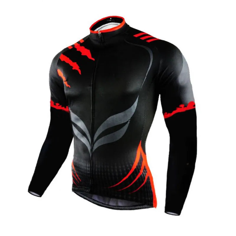 Cycling Team Men's Cycling Jersey Long Sleeve Set MTB Bike Clothing Tenue Velo Homme Bicycle Wear-WAYBIKER