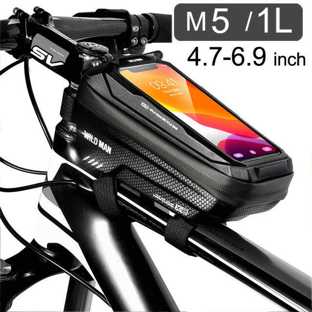 NEW WILD MAN Bicycle Bags Front Frame MTB Bike Bag Waterproof Touch Screen Top Tube Mobile Phone Bag For Cycling Accessories-WAYBIKER