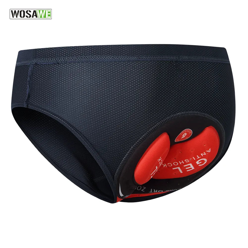 WOSAWE Men Women Under Shorts Padded Cycling Underwear Triangle Breathable Bicycle Underpants Mtb Bike Briefs Chamois Panties-WAYBIKER