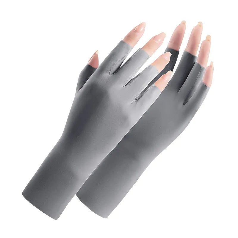 Women's Cotton Thin Touch Screen Riding Driving Outdoor Summer Autumn Fingerless Half-finger UV Protection Sunscreen Gloves-WAYBIKER