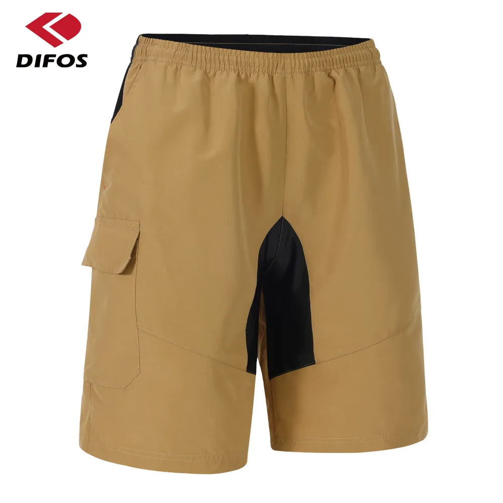 DIFOS Men's Cycling Shorts with 3D Padded Underwear Summer Shockproof MTB Bicycle Downhill Shorts Leisure Loose Fit Road Pants-WAYBIKER