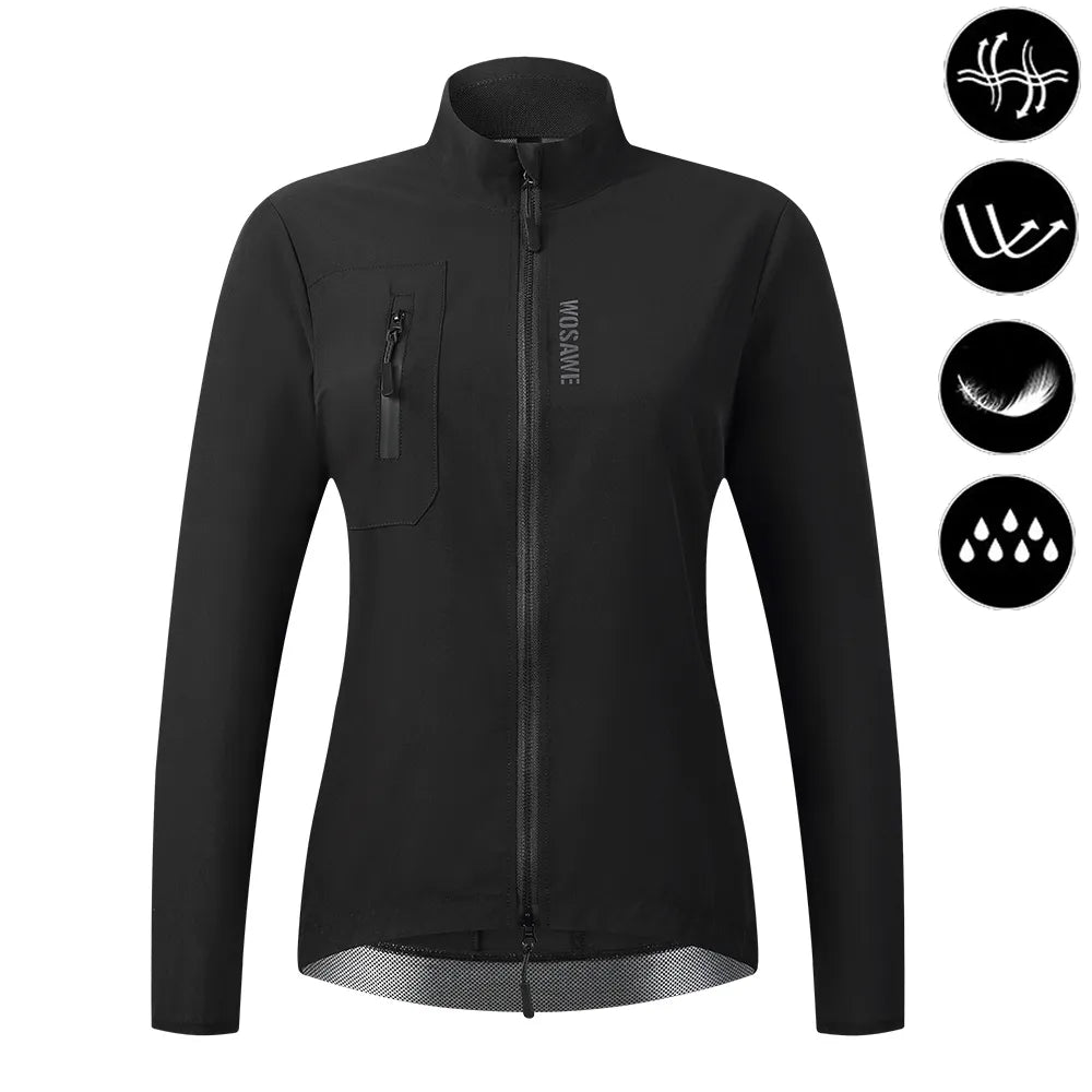 WOSAWE Women Cycling Jacket Water Repellent Windbreaker Cycling Clothing Running Riding MTB Road Bike Wind Jacket Bicycle Coat-WAYBIKER