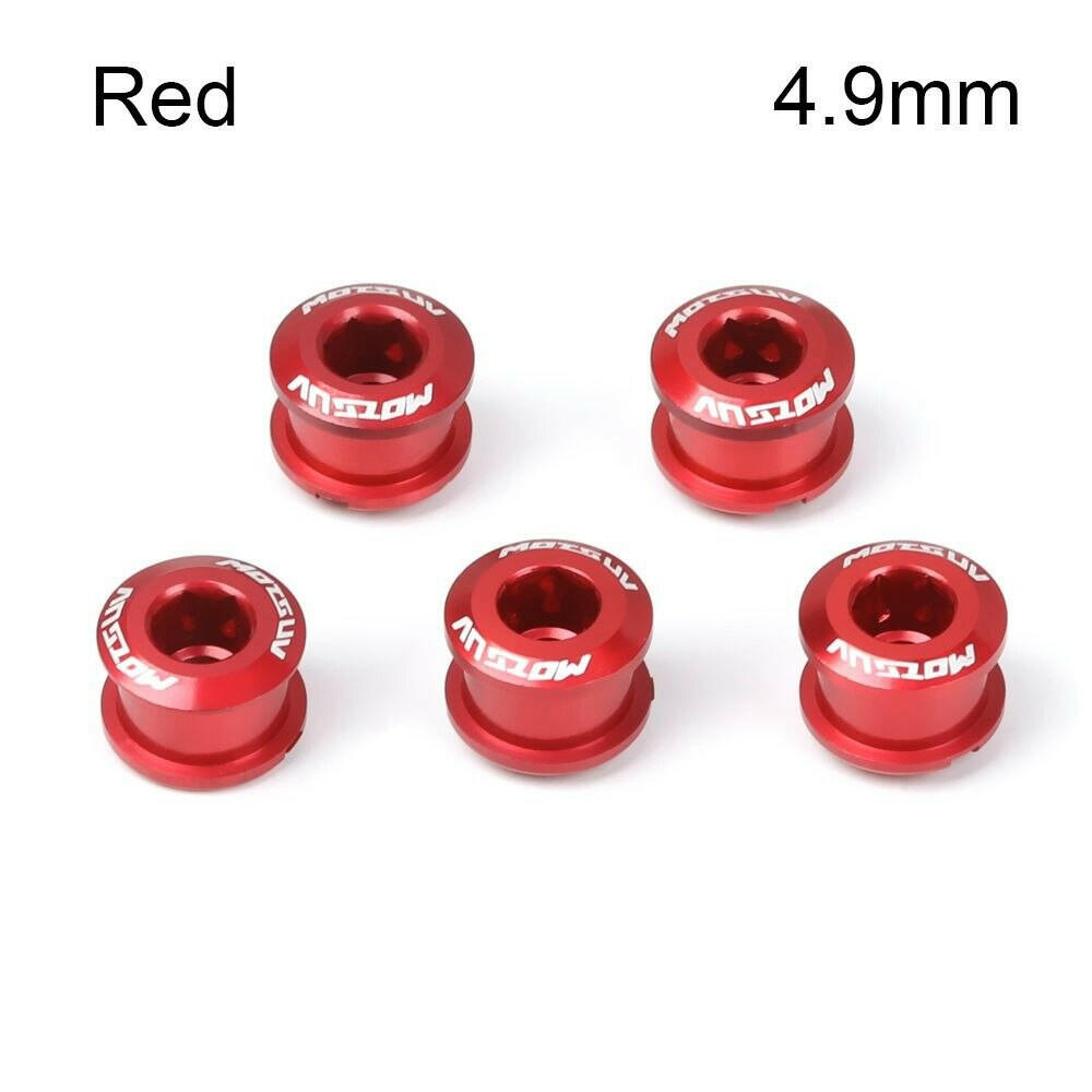 5Pcs MTB Bicycle Chainwheel Screws Cycling Chainring Wheel Bolt Alloy 7075 4.9mm/6.4mm Road Bike Disc Screws for Crankset Parts-WAYBIKER