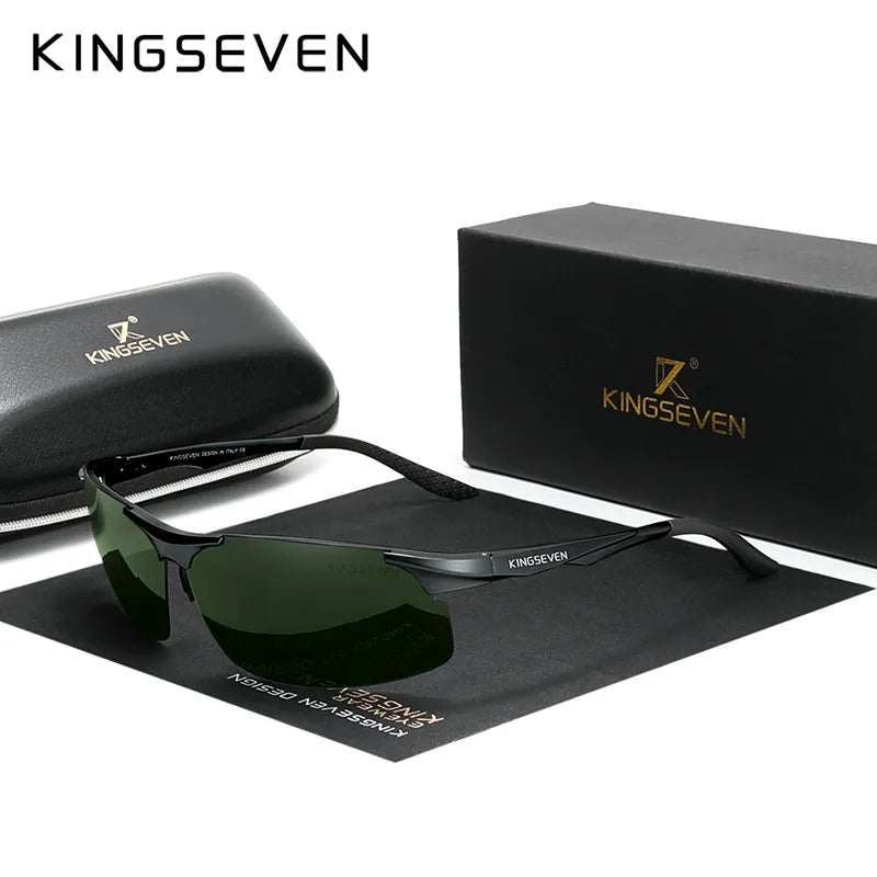 KINGSEVEN Cycling Polarized Men Aluminum Sunglasses Driving Mirror Lens Male Sun Glasses Aviation Women For Men Eyewear-WAYBIKER