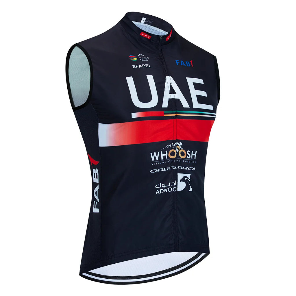 New 2024 UAE Cycling Jersey Fluor Green Windbreaker Men Bike Vest Maillot EFAPEL Team Ropa Ciclismo Jersey T-shirt Clothing