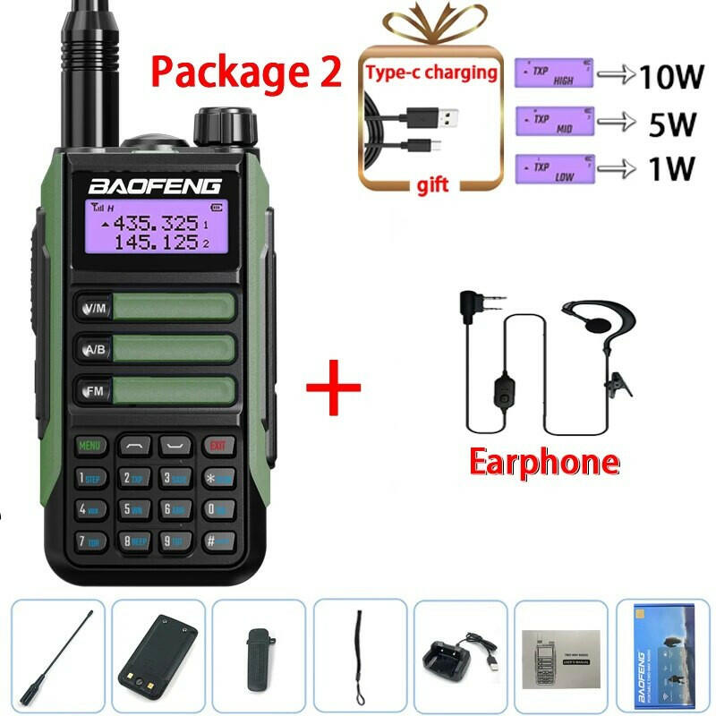 2023 Baofeng UV-16 PRO V2 Professional 10W Upgraded Of UV-5R UV-10R Walkie Talkie IP68 Waterproof Long Range Dual Band Ham Radio-WAYBIKER