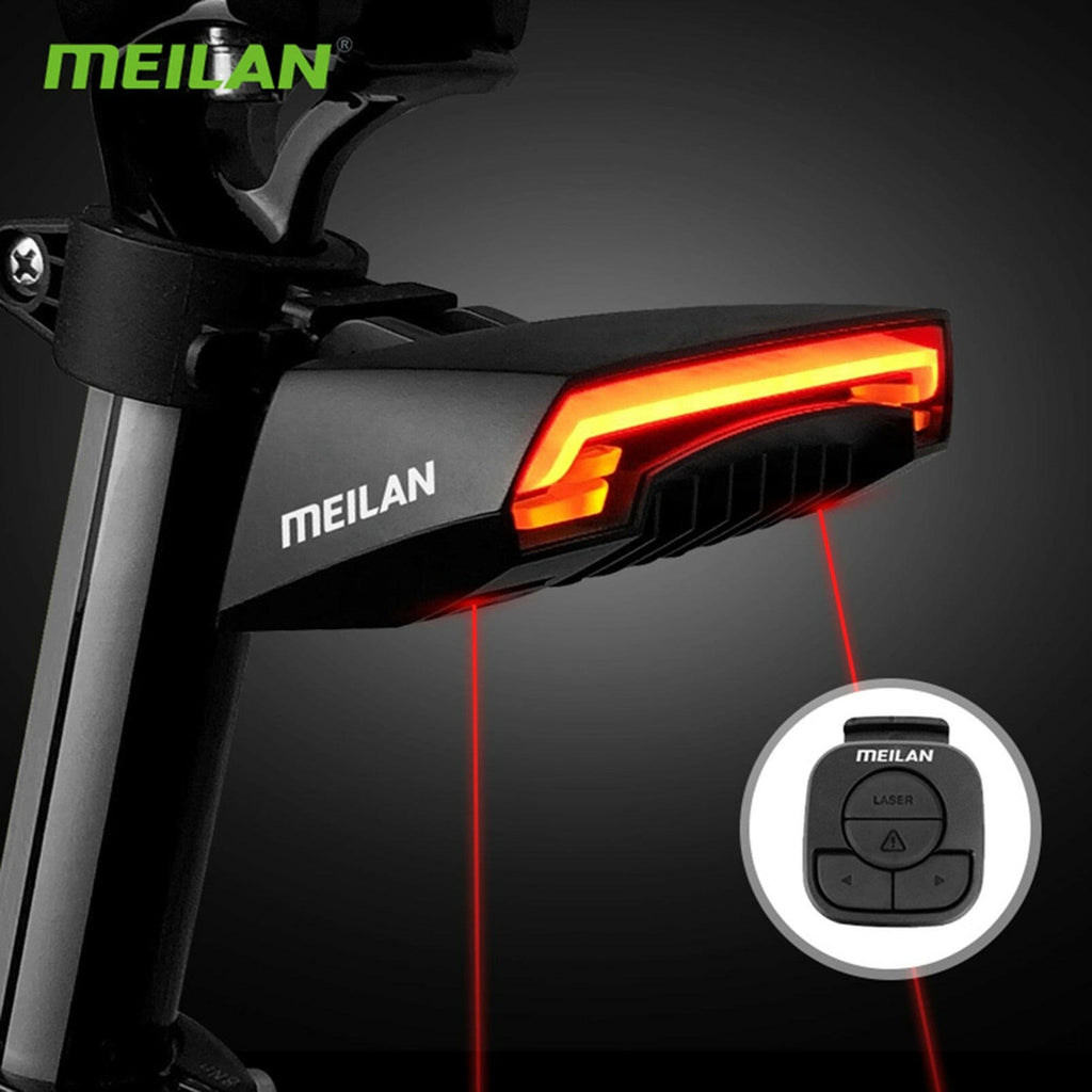 Meilan X5 Bicycle Rear Light Bike Remote Wireless Light Turn Signal LED Beam USB Chargeable Cycling Tail Light