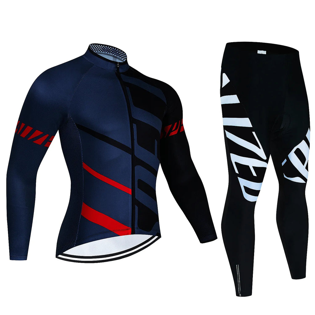 Fualrny Pro Cycling Jersey Set Long Sleeve Breathable MTB Bike Clothes Wear Bicycle Cycling Clothing Ropa Maillot Ciclismo-WAYBIKER