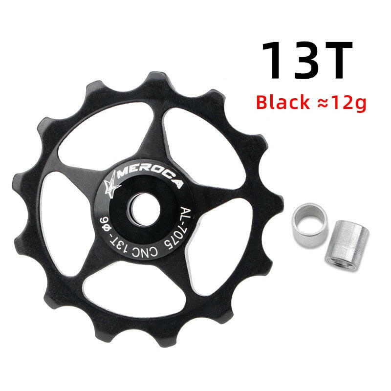 Metal Bearings MTB Road Bike Meroca Guide Pulleys 11T 13T Sealed Bearing 7/8/9/10 Speed Rear Derailleur Pulley Jockey Wheel-WAYBIKER