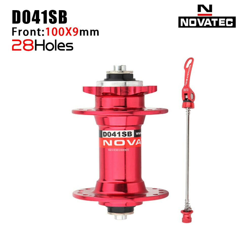 NOVATEC D041SB Front Bicycle Hub 2 Bearing Mountain Bike Hub 28/32/36 Holes 6-Bolt Disc Brake QR/THRU/BOOST for MTB Freehub-WAYBIKER