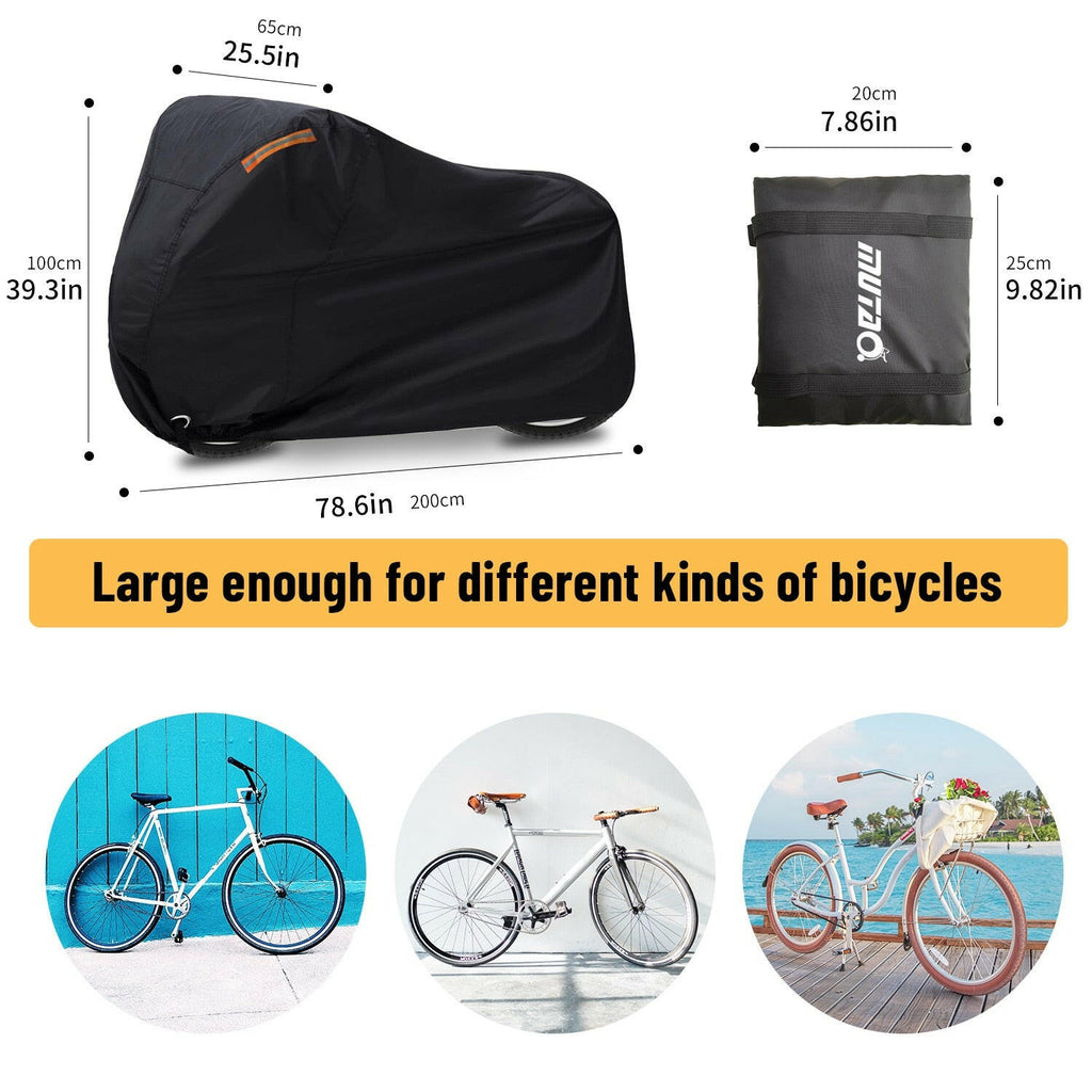 Mutao Bike Cover Outdoor Waterproof Bicycle Covers Rain Sun UV Dust Wind Proof With Lock Hole For Mountain Road Electric Bike-WAYBIKER