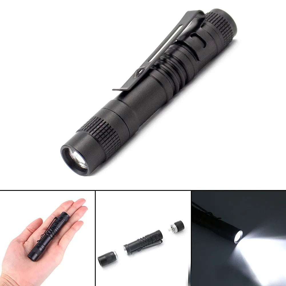 Mini Pen-Shaped Small Flashlight Aluminum Alloy Waterproof with Pen Clip Gift Lamp Small Flashlight-WAYBIKER