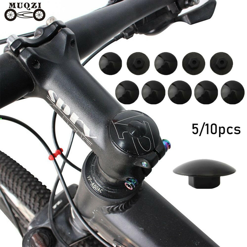 5/10pcs Bicycle Headset Cap Waterproof Dustproof M6 Screw MTB Bike Stem Top Cover Bike Headsets Carbon Top Caps With Bolts Parts-WAYBIKER