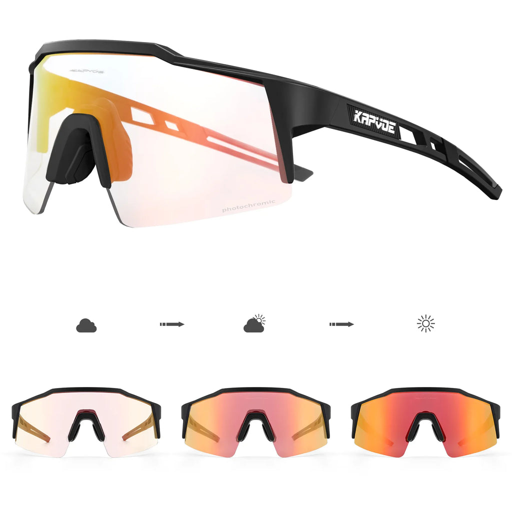 KAPVOE Photochromic Cycling Sunglasses Men MTB Cycling Glasse Women Road Bicycle Glasses UV400 Outdoor Bicycle Sunglasses-WAYBIKER