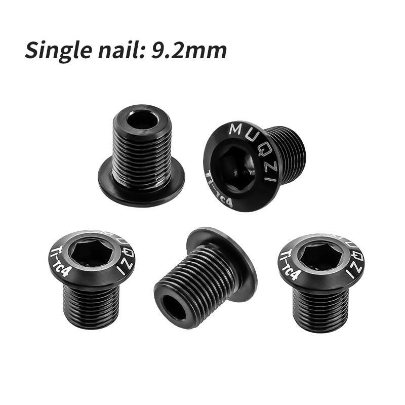 MUQZI 5PCS Chainring Bolts TC4 Titanium Alloy Single Double Chainring Screws For MTB Road BMX Bike Crank Chainwheel Bolts-WAYBIKER